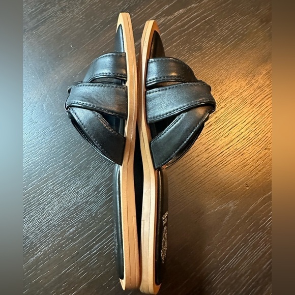 Vince Camuto Leather Slide Sandals Barcellen Black 7 - Picture 6 of 6